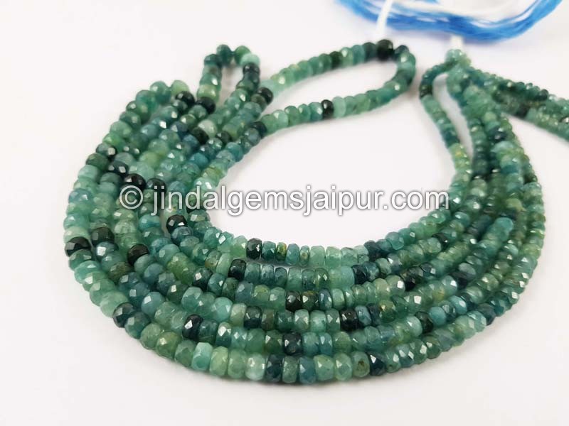 Grandidierite Shaded Faceted Roundelle Beads